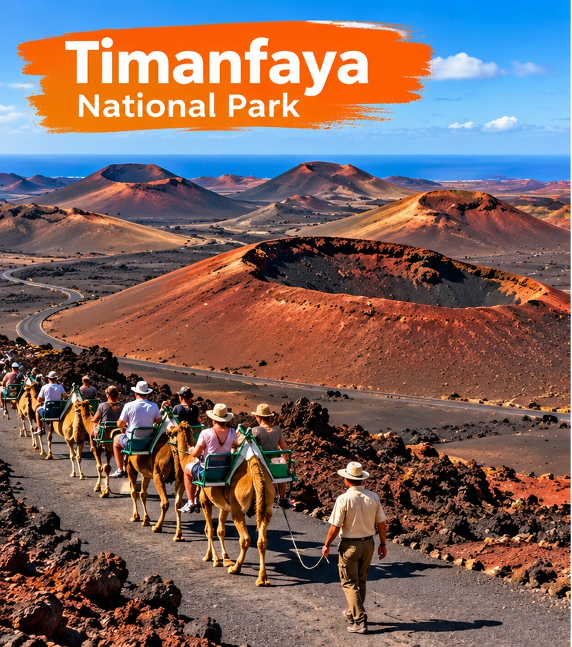 Volcanic landscape of Timanfaya in Lanzarote